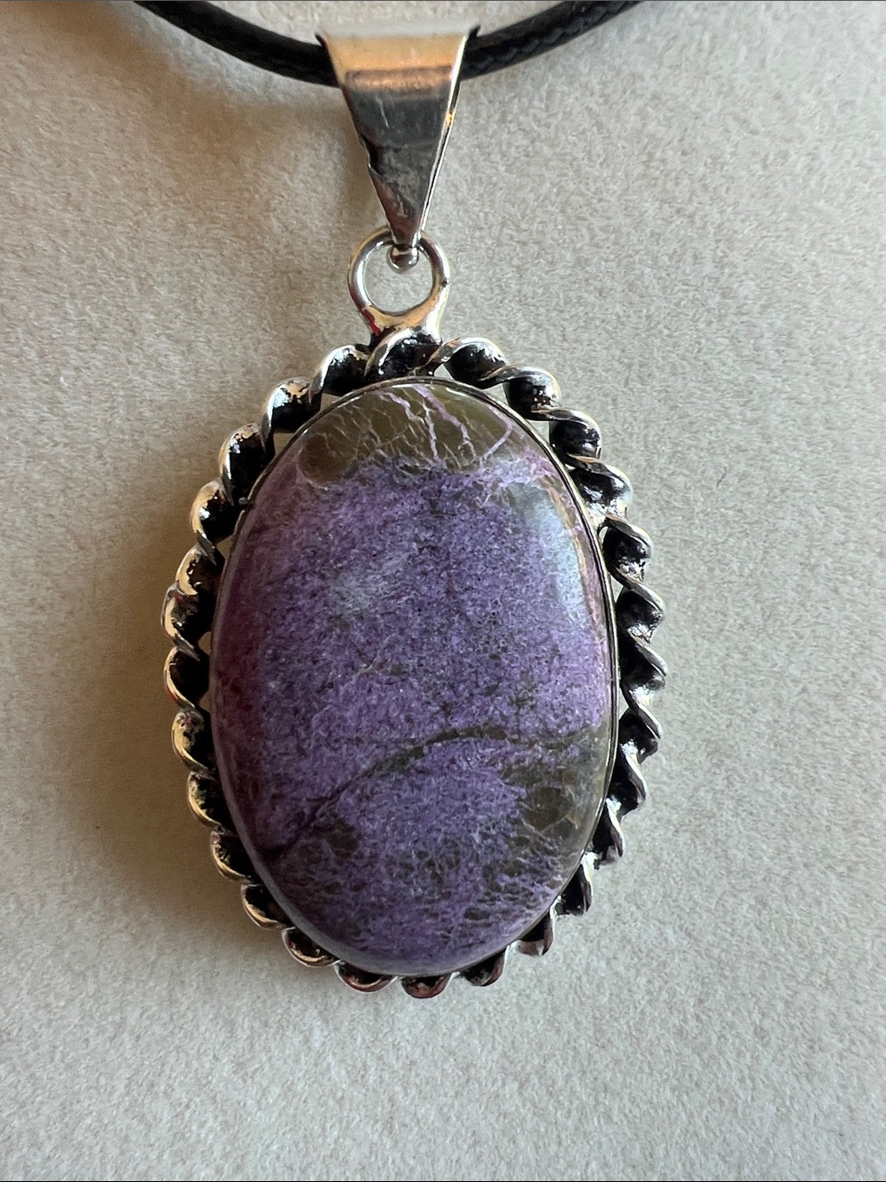Purpurite Stone Pendant Necklace